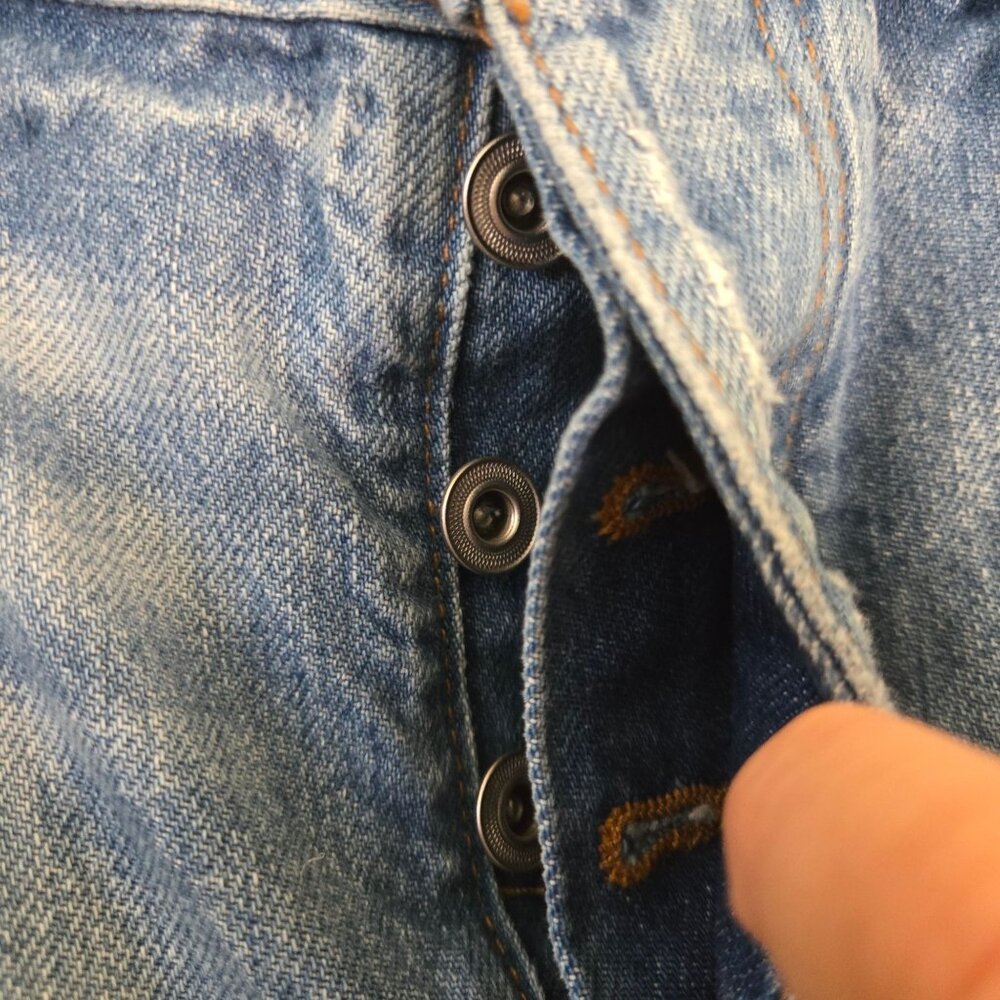 Madewell Low Slung Baggy Jeans Button Fly 5 Pockets Hamburg Wash Tall Size 29T - Picture 9 of 14